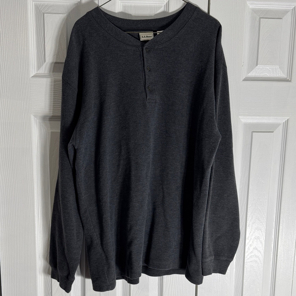 L.L. Bean Men's Dark Gray Henley Shirt